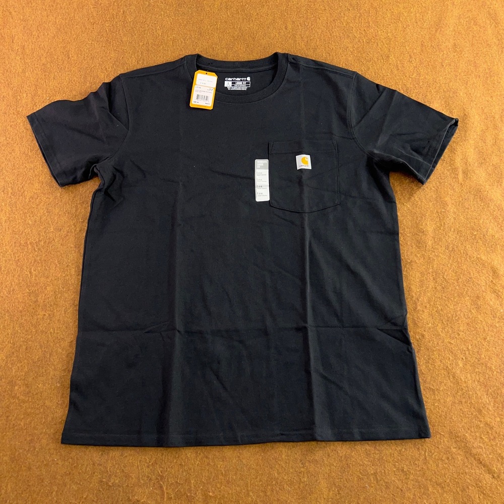 Carhartt Womens Large Black Loose Fit Heavyweight K87-W Pocket T-Shirt NWT